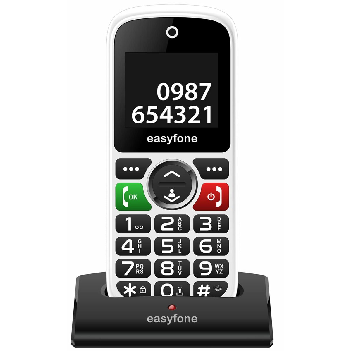 easyfone - Udaan+ with Dock Charger - Dual Sim 1.8" Keypad Phone 20+ Senior Citizen Friendly Features Like Loud Sound, Photo Speed dial, Simple menu, SOS, Incoming Call Restriction, etc.