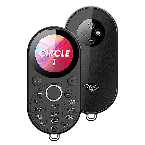 itel Circle 1 | Unique Design with Round Screen Mobile Phone | 500mAh Battery | 1.32" Display BT Call | Black