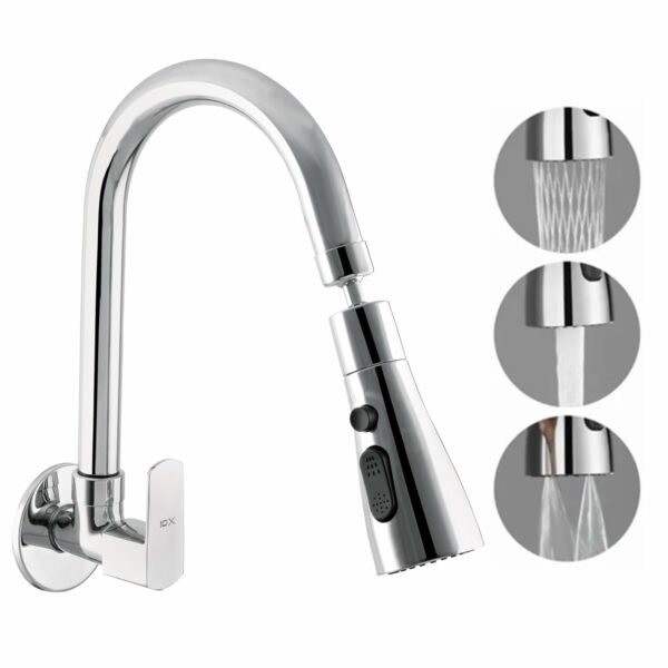 10X Rotatable Brass Kitchen Sink Tap ER-889223 Rotatable Neck Multiple Mode Function (3 Flow Mode)