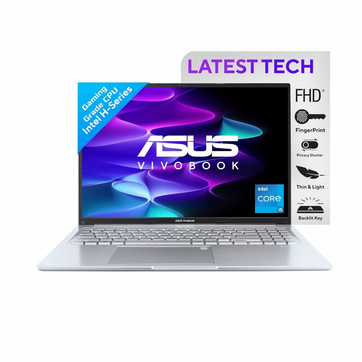 ASUS Vivobook 16, Intel Core i5-12500H 12th Gen, 16" (40.64 cm) FHD+, Thin and Light Laptop (16GB/512GB/Win11/Office 2021/Silver/1.8 kg), X1605ZAC-MB540WS