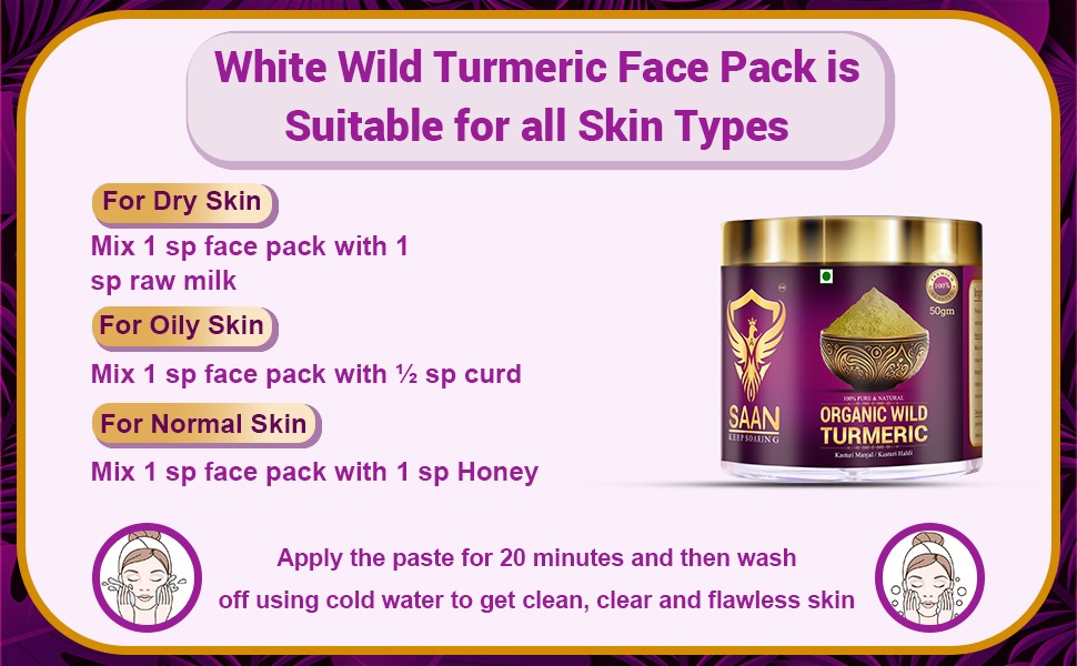 SAAN Wild turmeric face pack for glow and brightening