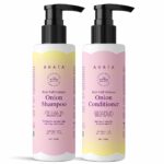 Arata Hair Fall Defense Onion Combo (Onion Shampoo 200 ML & Onion Conditioner 200 ML) Reduces Hair Fall | Makes Hair Silky & Smooth Instantly | With Onion Oil, Shea Butter, Rice Water and Amla