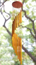 Paradigm Pictures Wind Chimes for Home || Home Decor Items (Golden Color)