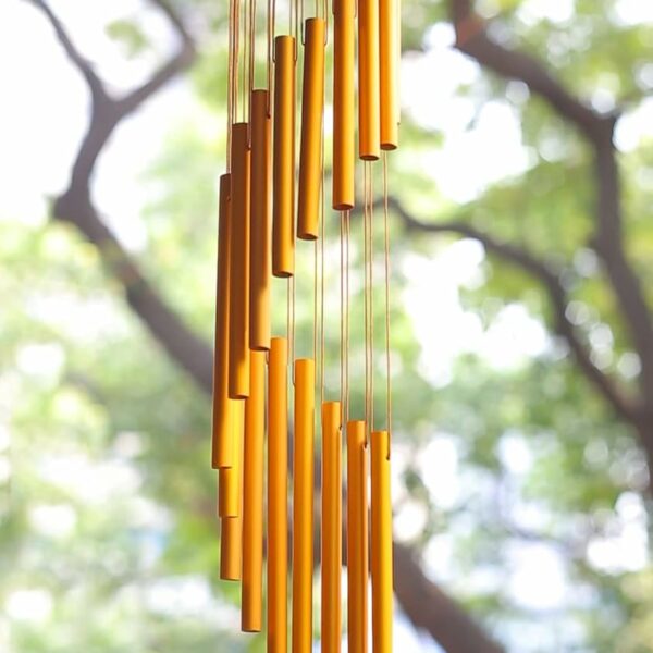 Paradigm Pictures Wind Chimes for Home || Home Decor Items (Golden Color)