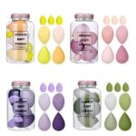 My Colors Makeup Sponge Set Beauty Blender with Egg Case, Soft Sponge For Liquid Foundation, Creams, and Powders，Latex Free Wet and Dry Makeup, 4 Big + 3 Mini -7 Pcs set