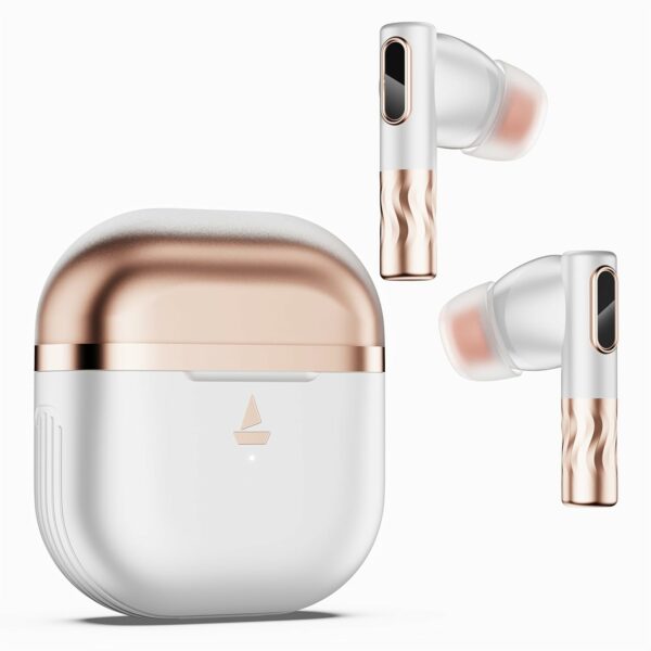 boAt Nirvana Zenith Truly Wireless in Ear Ear Buds w/Dolby Audio, 50dB ANC, Adaptive EQ Powered by Mimi, 6-Mic AI-ENx™, 50 Hrs. Playback & Hearables App Support(Celestial White)