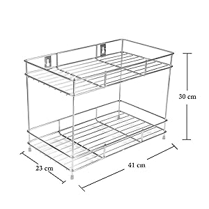 Stainless Steel Multipurpose 2 Layer Wall Mount Kitchen Spice Rack