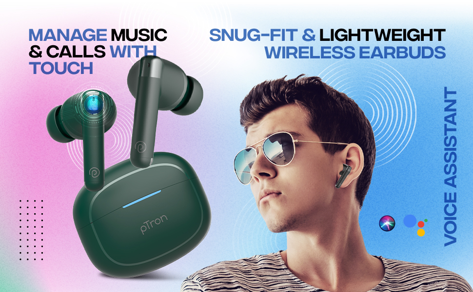 ptron in-ear earbuds; bluetooth tws