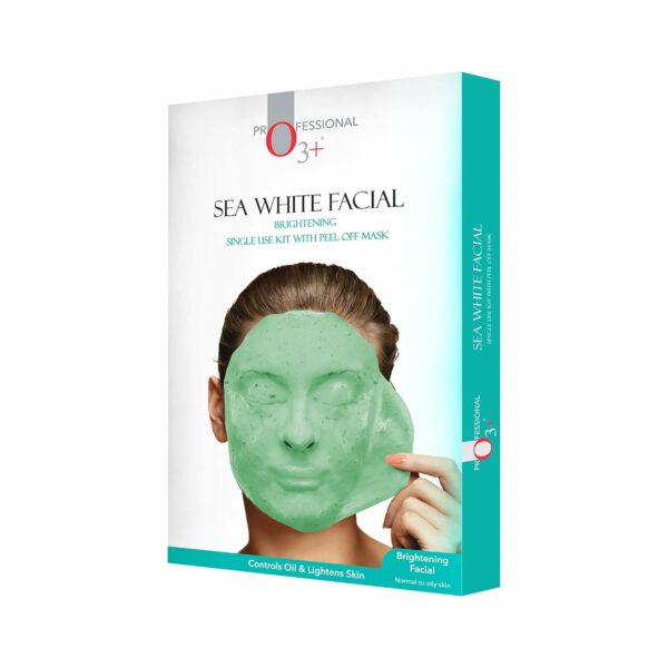 O3+ Sea White Brightening Facial Kit With Peel Off Mask Suitable For Normal To Oily Types (45g, Single Use Facial Kit)