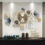 THE DECOR COMPANY Metal Wall Clock - Floral Design with Silent Sweep Machine - Ideal Home Decor Items and Wall Decoration Items for Living Room/Bedroom/Dining Hall/Office/Cafes/Hotels