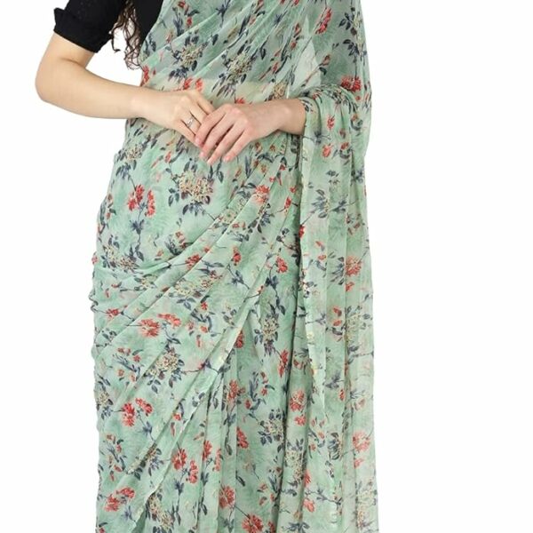 Women's Chiffon Saree Without Blouse Piece