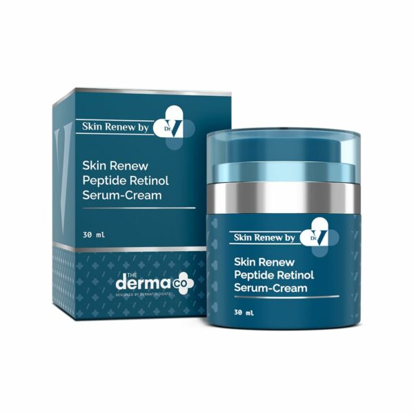 The Derma Co. x Dr.V Skin Renew Peptide Retinol Serum-Cream with Peptide & Retinol-30ml | 1% vv | Boosts Collagen|Brightens, Renews Skin to Give a Youthful Glow|Reduces Blemishes & Dark Spots