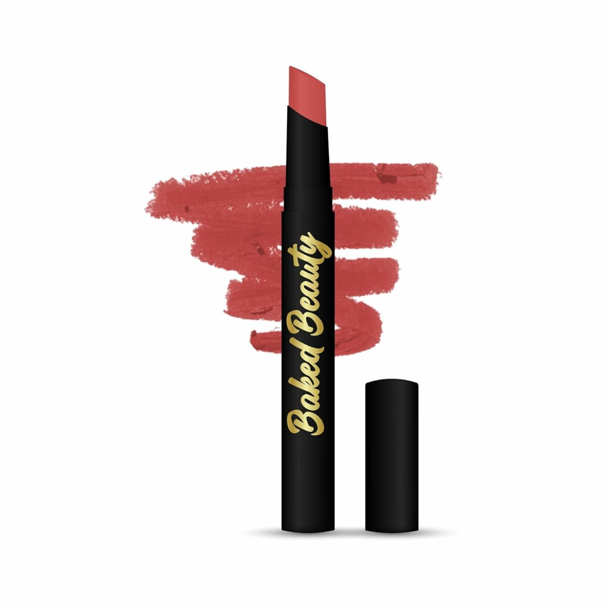 BAKED BEAUTY Lip Crayon Lipstick for Women, Lightweight & Nourishing Formula, 02 - Midnight Kiss, Vibrant Red, 2.5 g