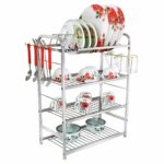 SLIMSHINE Stainless Steel Dish Rack | Wall Mounted or Countertop Drying Rack for Dishes, Plates, Cutlery, and Utensils | Rustproof Kitchen Storage (18 x 24 inches)