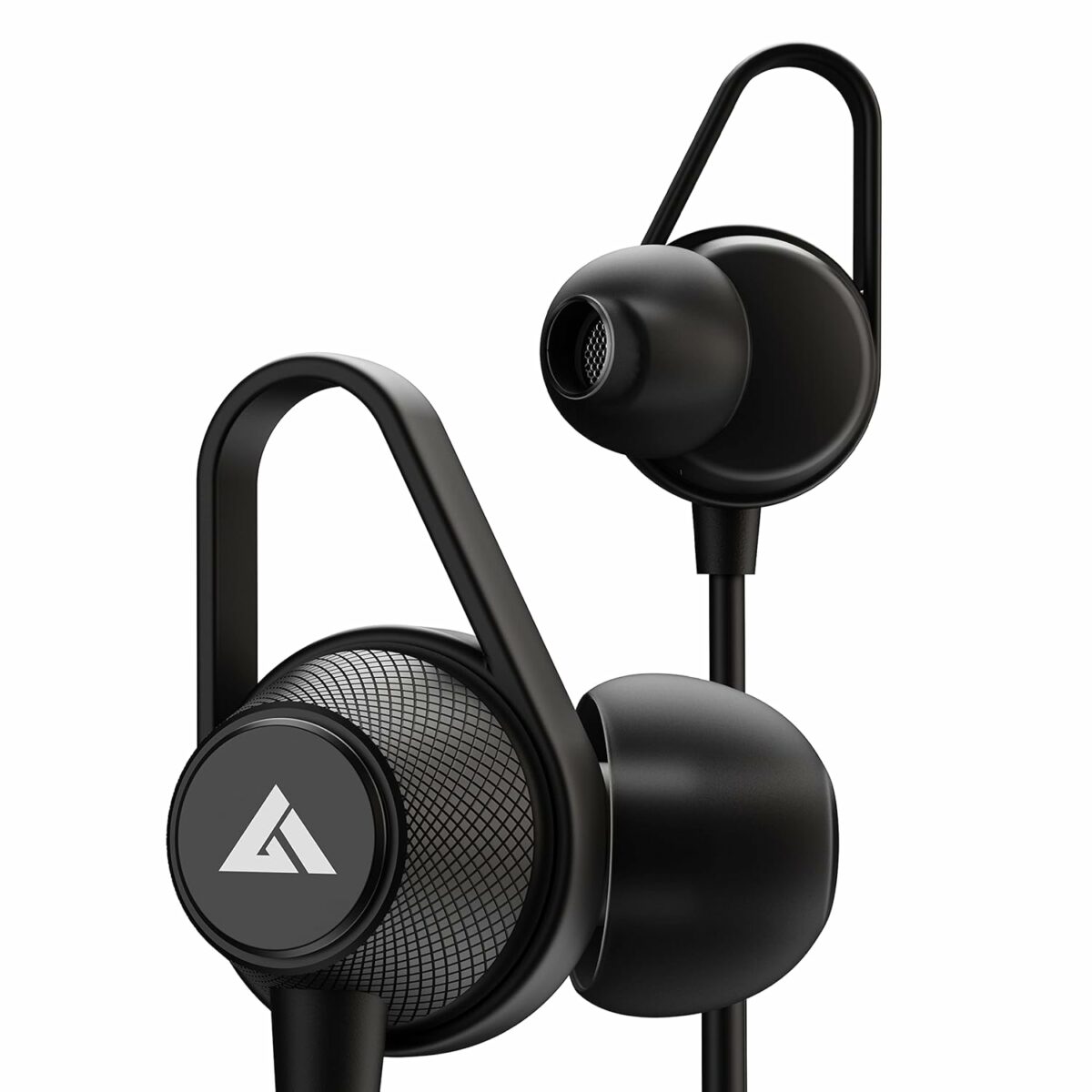 Boult Audio Bassbuds Loop 2 Wired in Ear Earphones with Mic, 10mm Powerful Driver for Extra Bass with Customizable Ear Loop (Black)