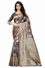 Sugathari Women's Banarasi Saree Pure Kanjivaram Silk Saree Soft new ladies 2023 Design Wear Pattu Sarees Latest Cotton Party Sari collections With Blouse Piece for Wedding sadi (SAM PARI-24)