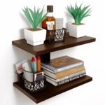 Dime Store Engineered Wood Wall Shelf,Glossy Finish,Set of 1,Brown