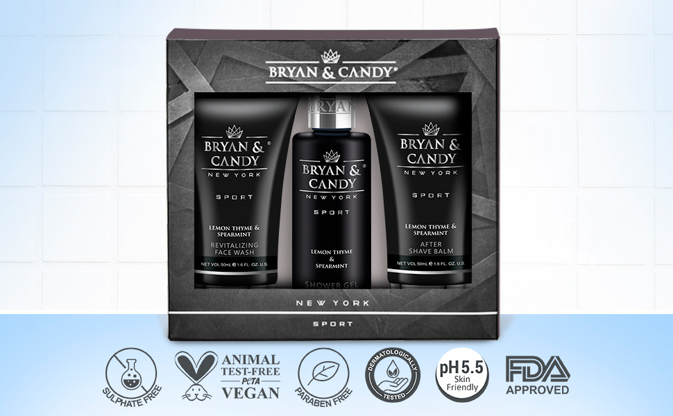 Bryan & Candy Gift Set For Men Luxury Lemon Thyme & Spearmint Start Right