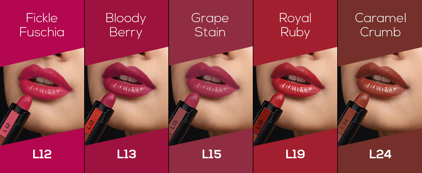 FAB 5 Glossy 5 in 1 Lipstick Colors