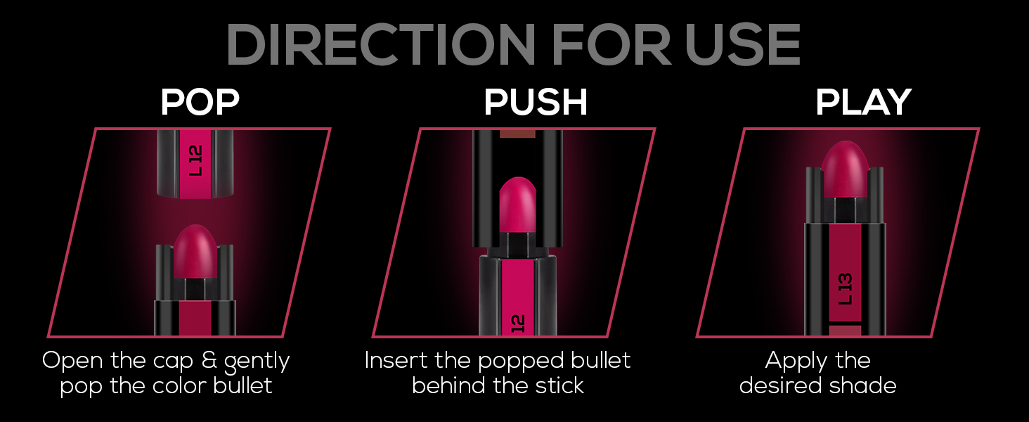 FAB 5 Glossy 5 in 1 Lipstick How to use