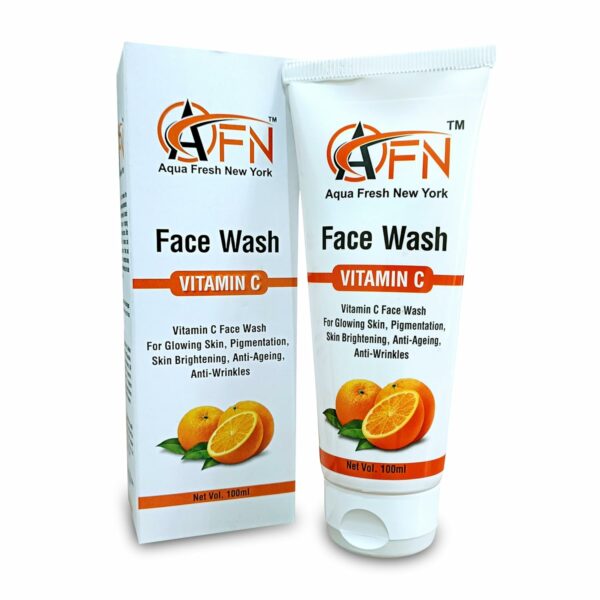 AFN Aqua Fresh New York Vitamin C Face Wash For Glowing Skin Pigmentation Skin Brightening Anti - Ageing Anti -Wrinkles (100ml)(Pack Of 1)