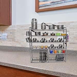 Kitchen Stand, Bartan Stand Stainless Steel Kitchen Rack