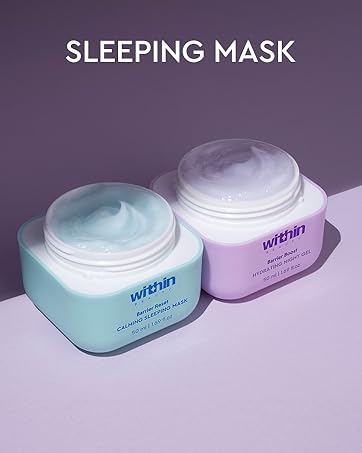 wihtin beauty over night sleeping mask, night gel, barrier repair leave on face mask