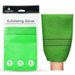 ENLIWISH Korean Beauty Skin Exfoliating Bath Scrub Gloves 2Pcs - Bath Wash Towel Korean Exfoliating Towel Body Beauty Back Scrubber For Shower (Green)