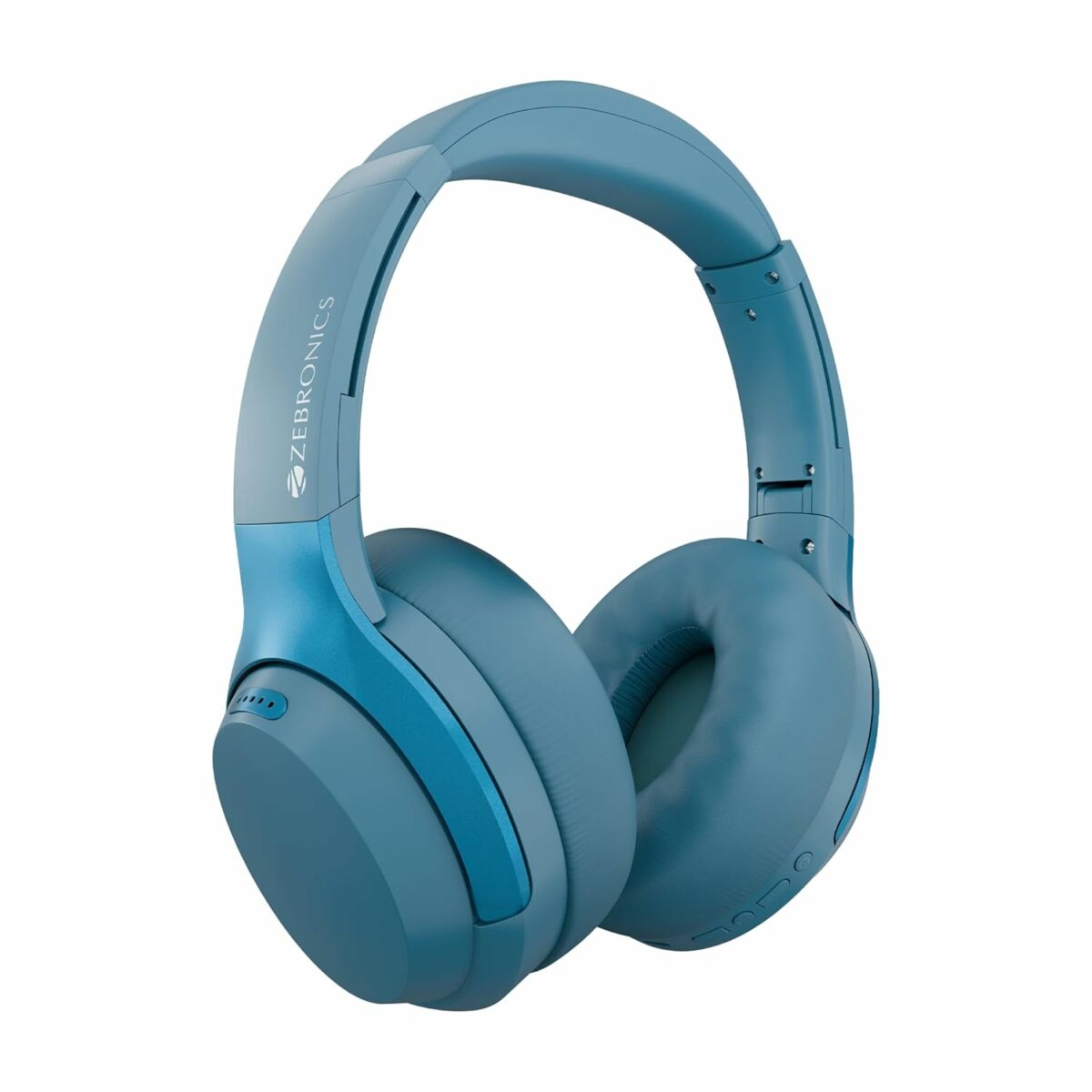 ZEBRONICS Duke Plus, Wireless Over Ear Headphone with ANC, ENC, Gaming Mode, Dual Pairing, Rapid Charge, Upto 70* Hours Backup, Bluetooth v5.4, AUX, Comfortable Earcushion, Deep Bass (Blue)