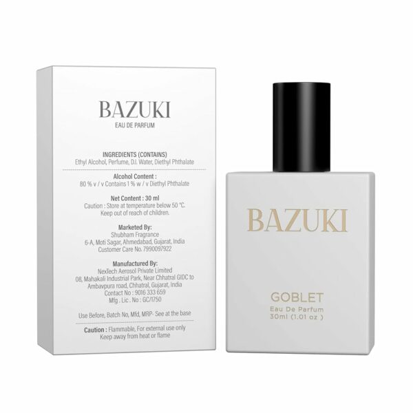 BAZUKI Perfumes For Unisex - 30 Ml, Long Lasting Fragrance, Suitable for all Ocassion, Travel Friendly Perfume - Goblet Perfume