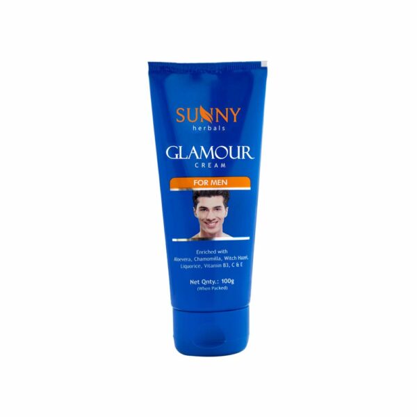 Sunny Glamour Cream With Aloe Vera, Chamomilla, Witch Hazel, Liquorice, Vitamin B3, C & E To Moisturize & Reduce Dark Spots | Protection From Sun Rays | Removes Damaged Skin Cells For men 100 gm