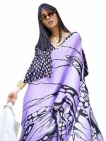 AKHILAM Women's Crepe Digital Print Designer Saree With Unstitched Blouse Piece (KUBIK324001_RJ)