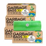 The Honest Home Co. | Garbage Bags Small - Green | 120 Bags | 17 x 19 Inches Drawstring Dustbin Bags | Pack Of 4 (30 Bags/Roll)