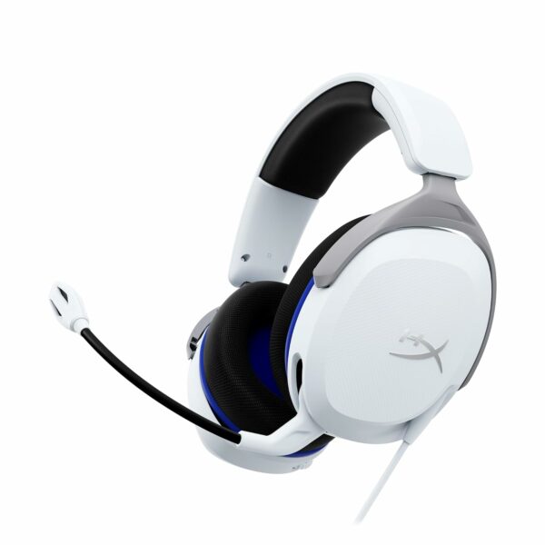 HyperX Cloud Stinger 2 Core Gaming Headset PS, 3.5mm Wired Connection, 40mm Sound Drivers, Lightweight, Over-Ear, Swivel-to-Mute mic, PlayStation-Licensed, Soft Foam Ear Cushion, White, 275g, 6H9B5AA