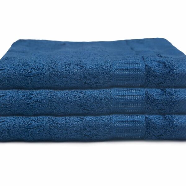 Mush 100% Bamboo Face Towel | Ultra Soft, Absorbent, & Quick Dry Towels for Facewash, Gym, Travel | Suitable for Sensitive/Acne Prone Skin | 13 x 13 Inches | 500 GSM Pack of 3 (Navy Blue)