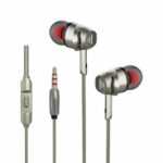 DIgimate Beats 2.0 Wired Earphones with Mic, 10 mm Drivers, 3.5mm Audio Jack, Compatible with Phones and Tablets (Silver)