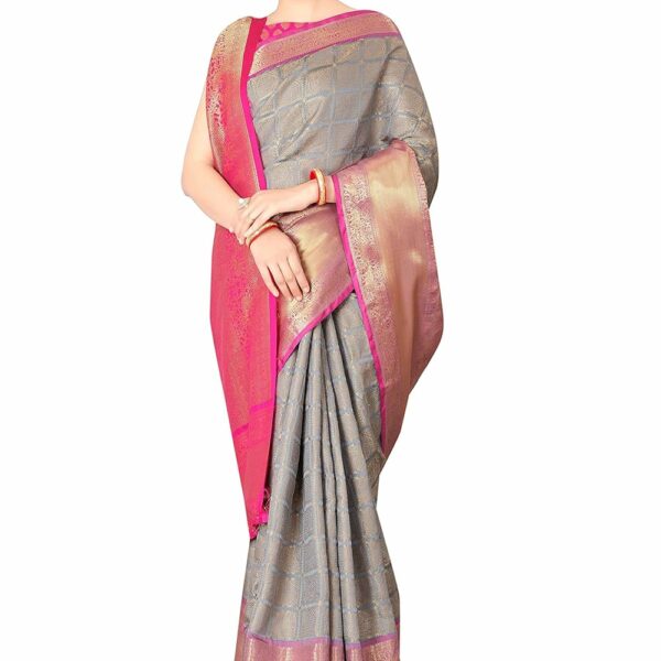 Enthone Women's Woven Banarasi Silk Saree with Blouse Piece