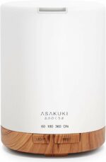 ASAKUKI 300ML Essential Oil Diffuser, Quiet 5-in-1 Premium Humidifier, Natural Home Fragrance Aroma Diffuser with 7 Led Color Changing Light and Auto-Off Safety Switch-Yellow