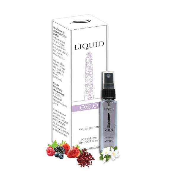 LIQUID Oslo Pocket Perfume, Luxury Unisex Eau de Parfum (EDP) - 8ml | Long Lasting Smell |A Premium Perfume for Men & Women | Blend of Floral Blossoms & Warm Spices Fragrance/Scent | Sample/Trial Pack