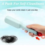 TIXDREEM Self-Cleaning Anti-Static Massage Comb, One-Pull Clean Massage Comb, Easy Clean Hair Brush, Scalable Rotate Lifting Self Cleaning Hairbrush Hair Styling Tools For Women (Pack Of 2)