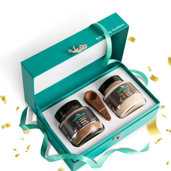 mCaffeine Body Polishing Gift Kit with Body Scrub & Body Butter | Premium Set for Women | Gift Box for All Occasions & Skin Types