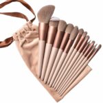 HUDACRUSH Beauty Premium Synthetic Bristle Professional Face And Eye Makeup Brushes Set With 13 Makeup Brushes | For Cream, Liquid And Powder (Coffee Brown)