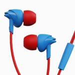 boAt BassHeads 100 in-Ear Wired Earphones with Hawk Inspired Design, Integrated Multifunction Control, Super Extra Bass & Instant Voice Assistant(Red & Blue)