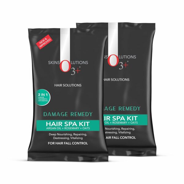 O3+ Hair Spa Kit Infused with Argan Oil, Rosemary & Oats for Fall Control, Deep Nourishing & Repairing