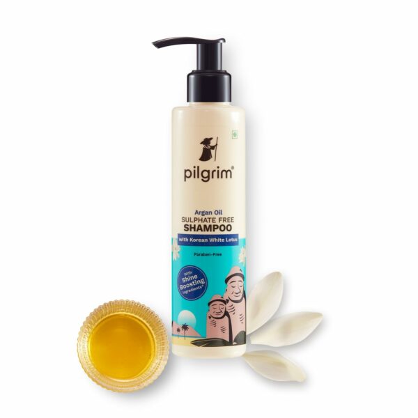 Pilgrim Mild Sulphate Free Shampoo (Argan Oil) For Dry Frizzy Hair, Men and Women, No Sulphate No Paraben, Korean Beauty Secrets (Shampoo), 200ml