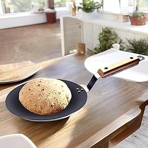 iron tawa dosa roti chapati tawa 12 inch dosa tawa with wooden handles