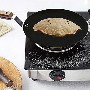 iron tawa dosa roti chapati tawa 12 inch dosa tawa with wooden handles