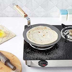 iron tawa dosa roti chapati tawa 12 inch dosa tawa with wooden handles