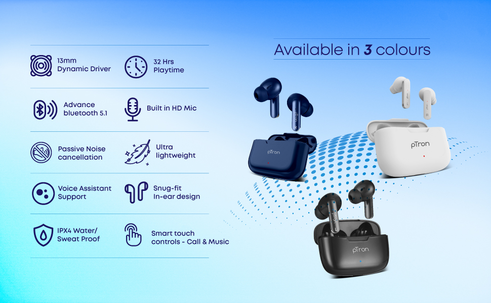 Bassbuds Duo Bluetooth earphones with mic