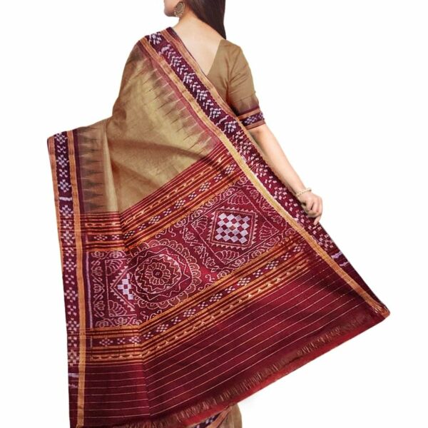 COTTONSILK & KHANDUAPATA Saree Women New Sambalpuri Baki Cotton Print Saree C|Multicolor